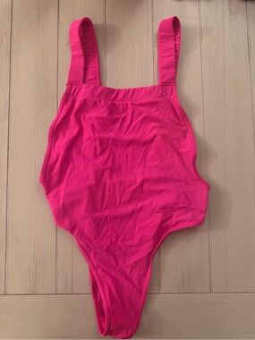 Women's Hot Pink One-Piece Swimsuit - Classic Scoop Back